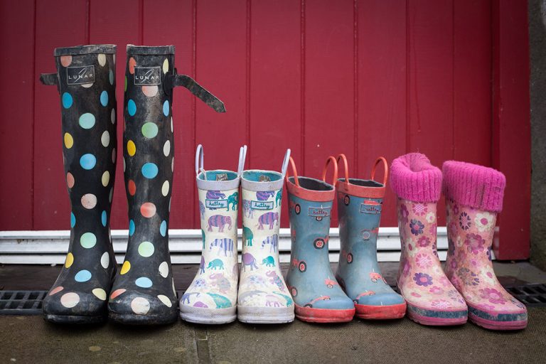 wellies in a row
